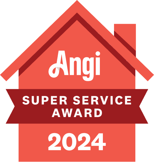 Angi Super Service Award 2024 logo in red and white.